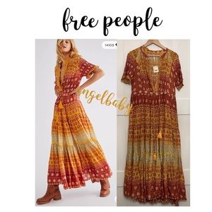 Free People Rare Feelings Maxi In Goldenrod Combo!